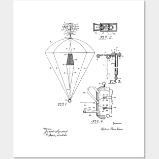 Parachute Vintage Patent Hand Drawing Posters and Art